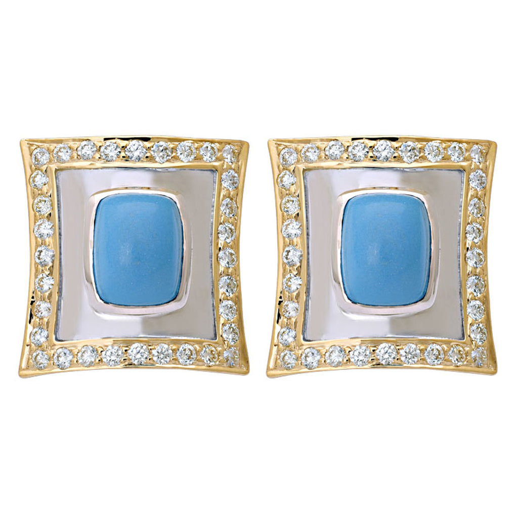 Earrings- Turquoise And Diamond