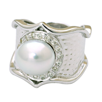Ring- S.s. Pearl And Diamond (222LS)