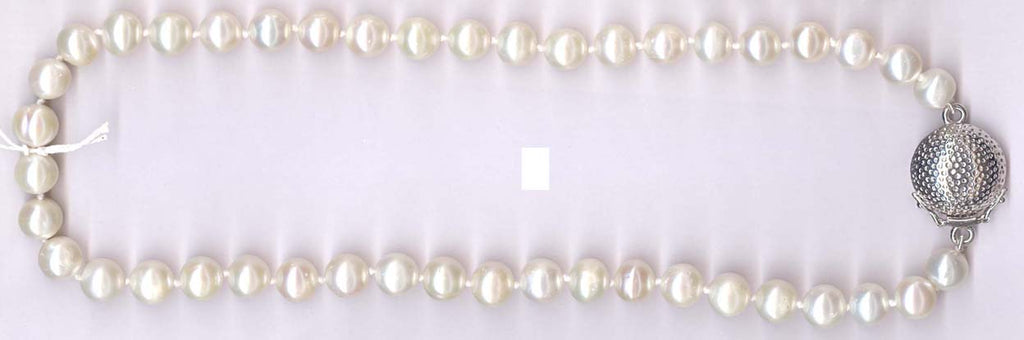 Neckbeads- Pearl with Silver Clasp