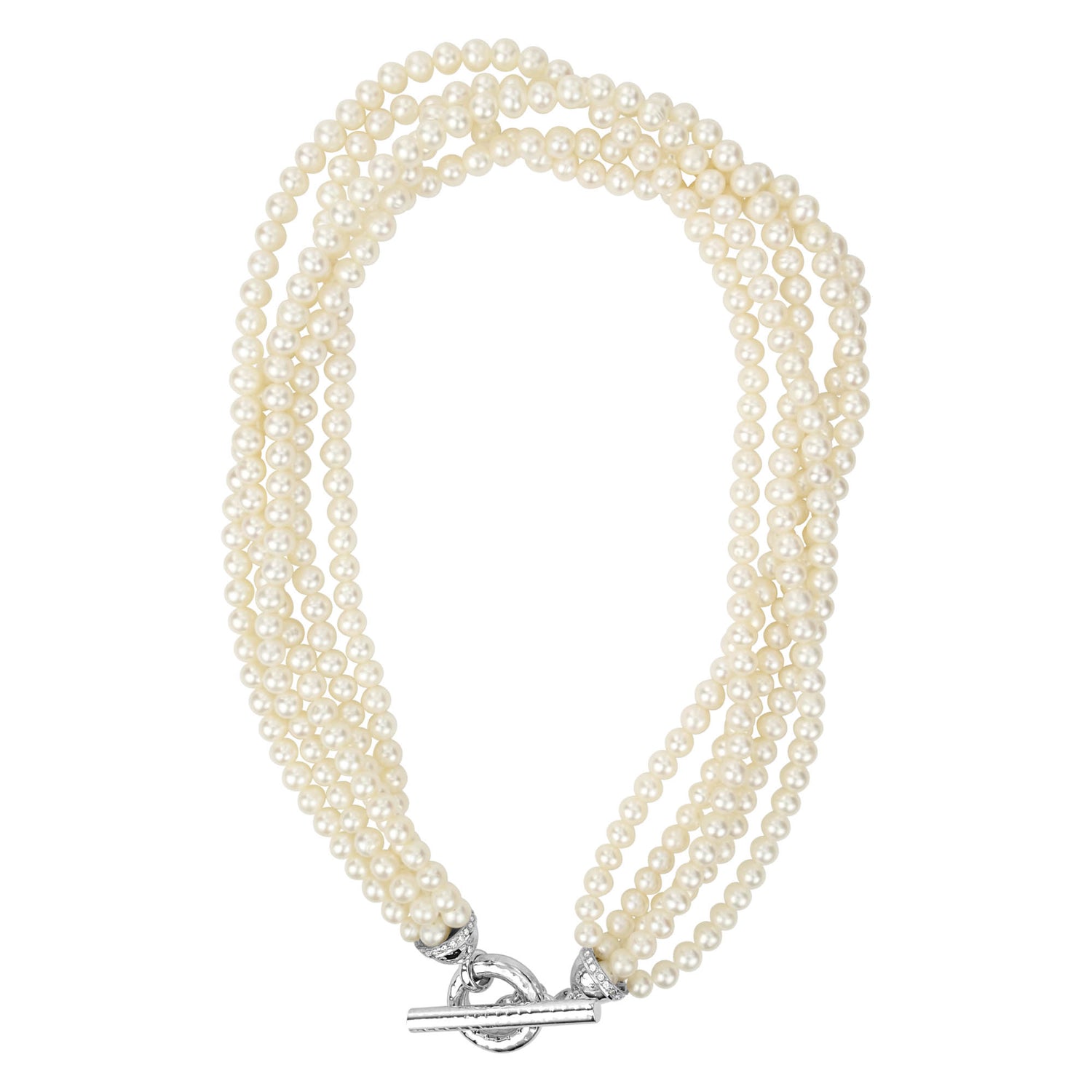 Toggle Necklace - Fresh Water Pearl And Diamond (301BS) | Singhvi Jewels
