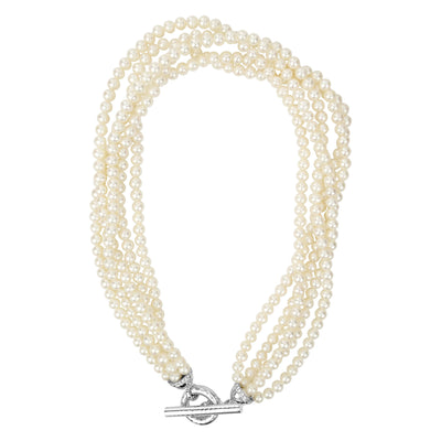 Toggle Necklace - Fresh Water Pearl And Diamond (301BS)