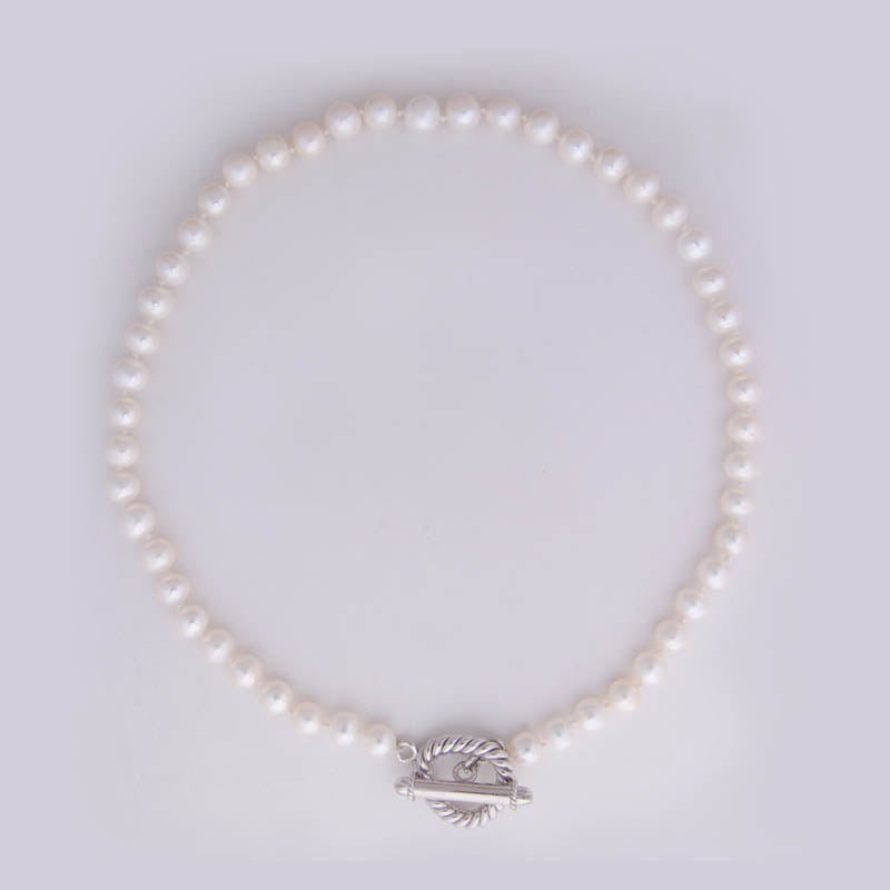 NECKBEADS- PEARL WITH SILVER TOGGLE | Singhvi Jewels
