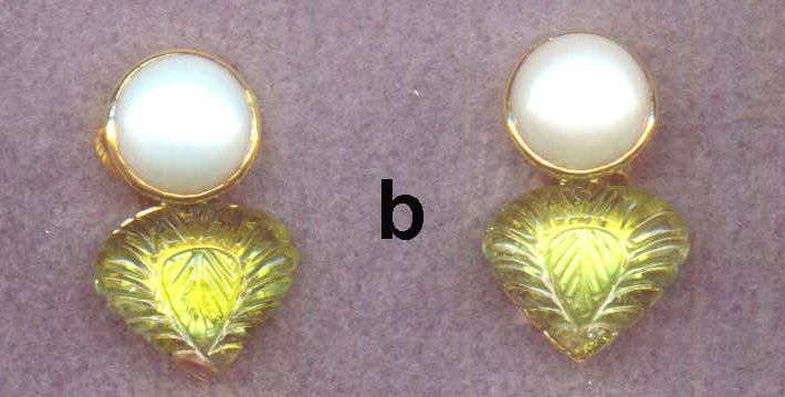 Repair - Earrings - Pearl and Peridot in 18k gold (377B)