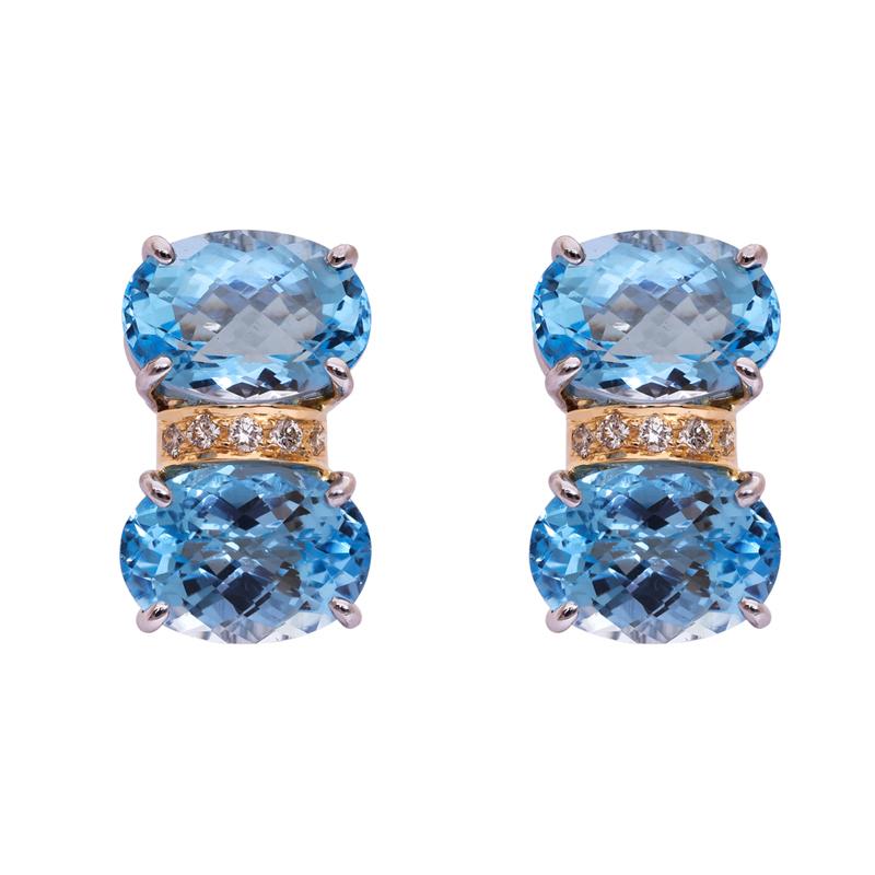 Earrings- Blue Topaz and Diamond (38CM) | Singhvi Jewels