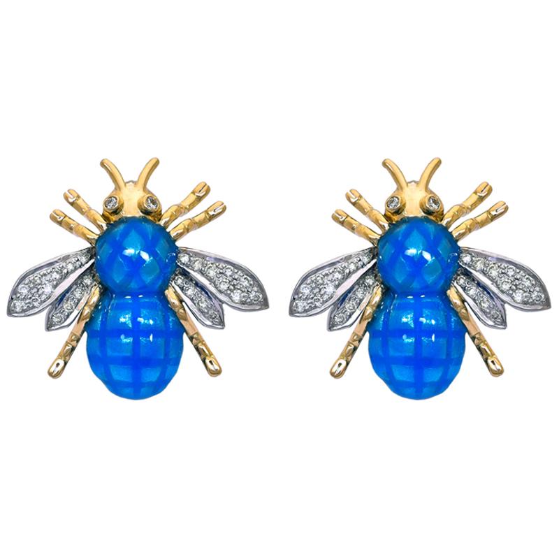 Earrings- Diamond (Enamel) (38HM) | Singhvi Jewels