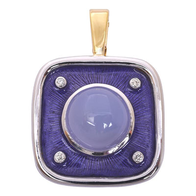 Pendant- Chalcedony and Diamond (Enamel)  (39FM)