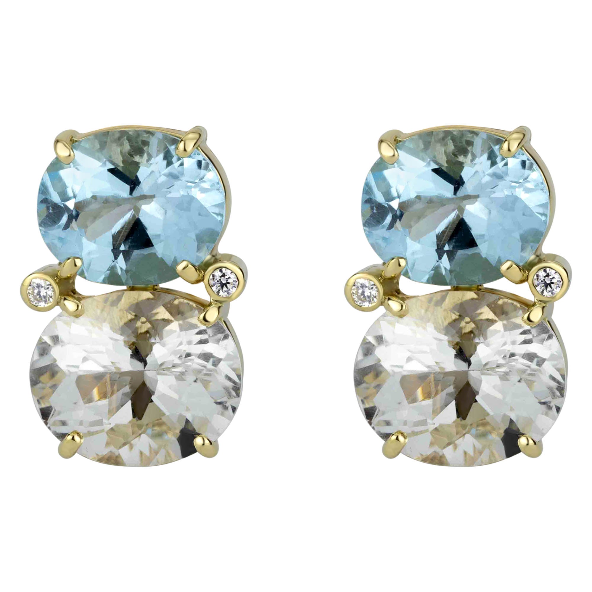 Earrings - Blue Topaz, Crystal And Diamond | Singhvi Jewels