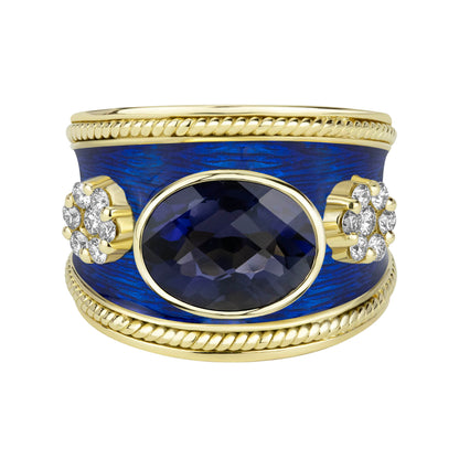 Ring - Iolite And Diamond (1637G) | Singhvi Jewels