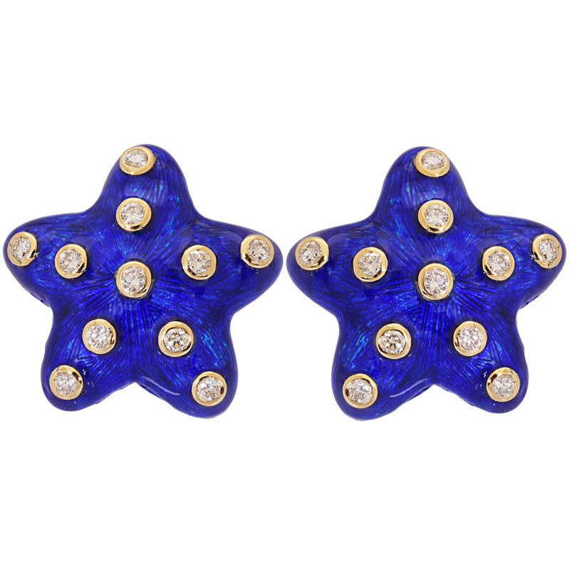 Earrings-Diamond (Enamel)