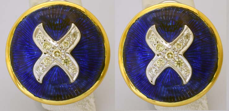 Repair - Earrings - Diamond with Enamel in Silver and Gold (4EM) | Singhvi Jewels