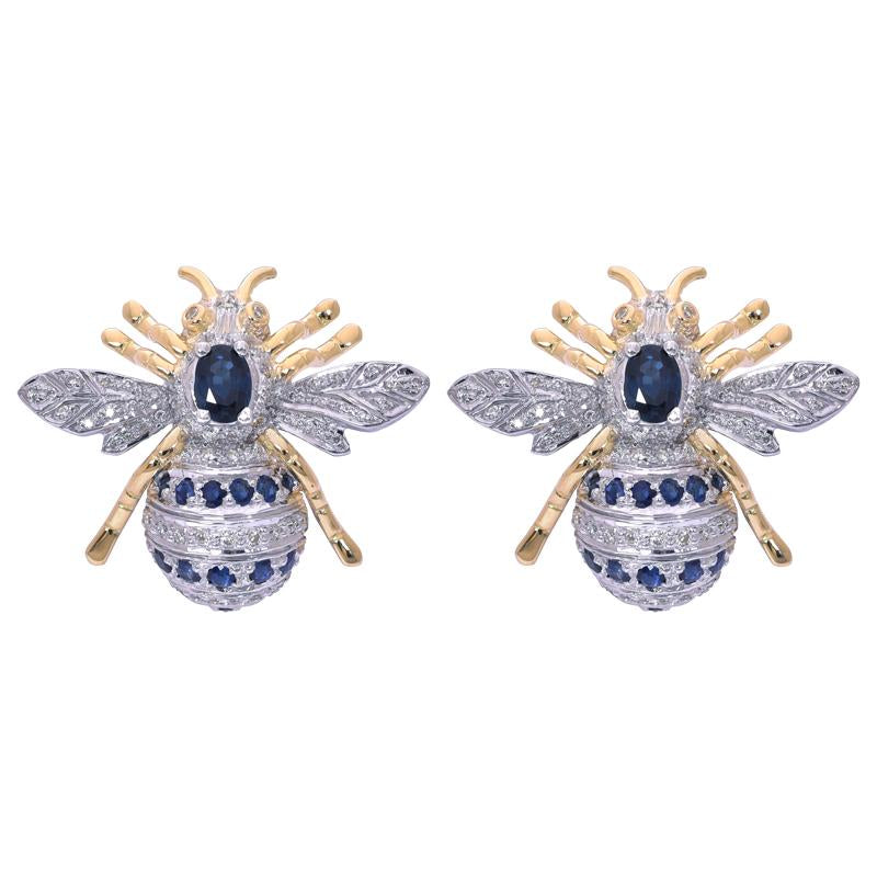 Earrings- Blue Sapphire and Diamond (40GM) | Singhvi Jewels