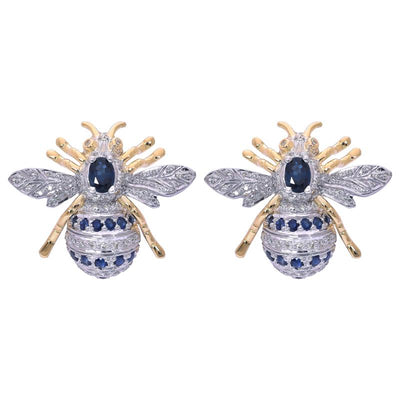 Earrings- Blue Sapphire and Diamond  (40GM)