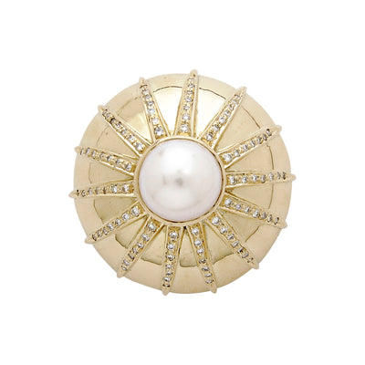 Brooch - Pearl And Diamond (1249E)