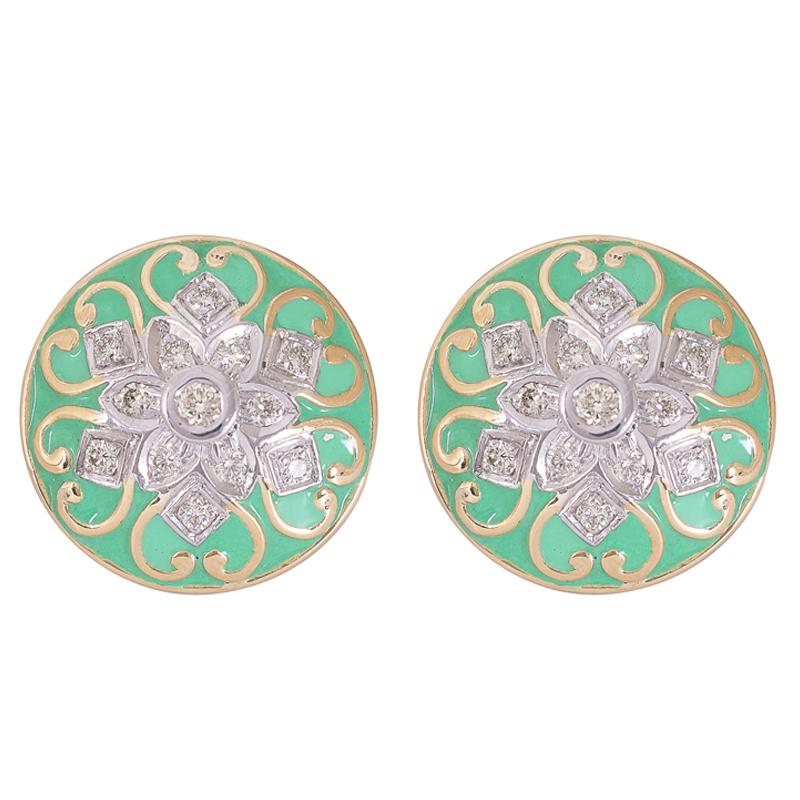 Earrings- Diamond (Enamel) (41FM) | Singhvi Jewels