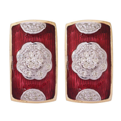 Earrings - Diamond (Enamel) (41Gm)