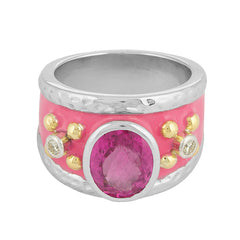 Ring - Rubellite and Diamond (Enamel) (43EM)