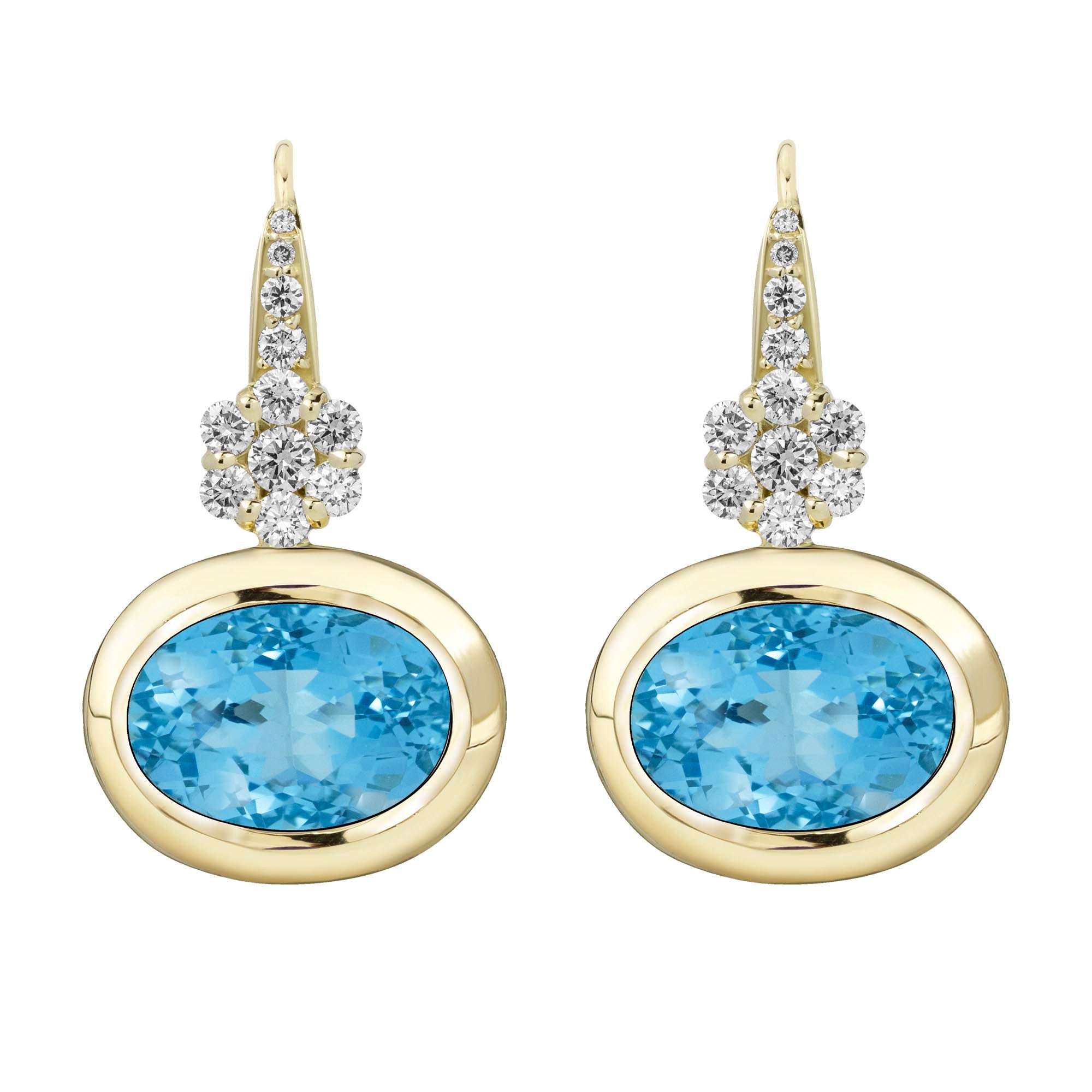 Earrings - Blue Topaz And Diamond (2363D) | Singhvi Jewels
