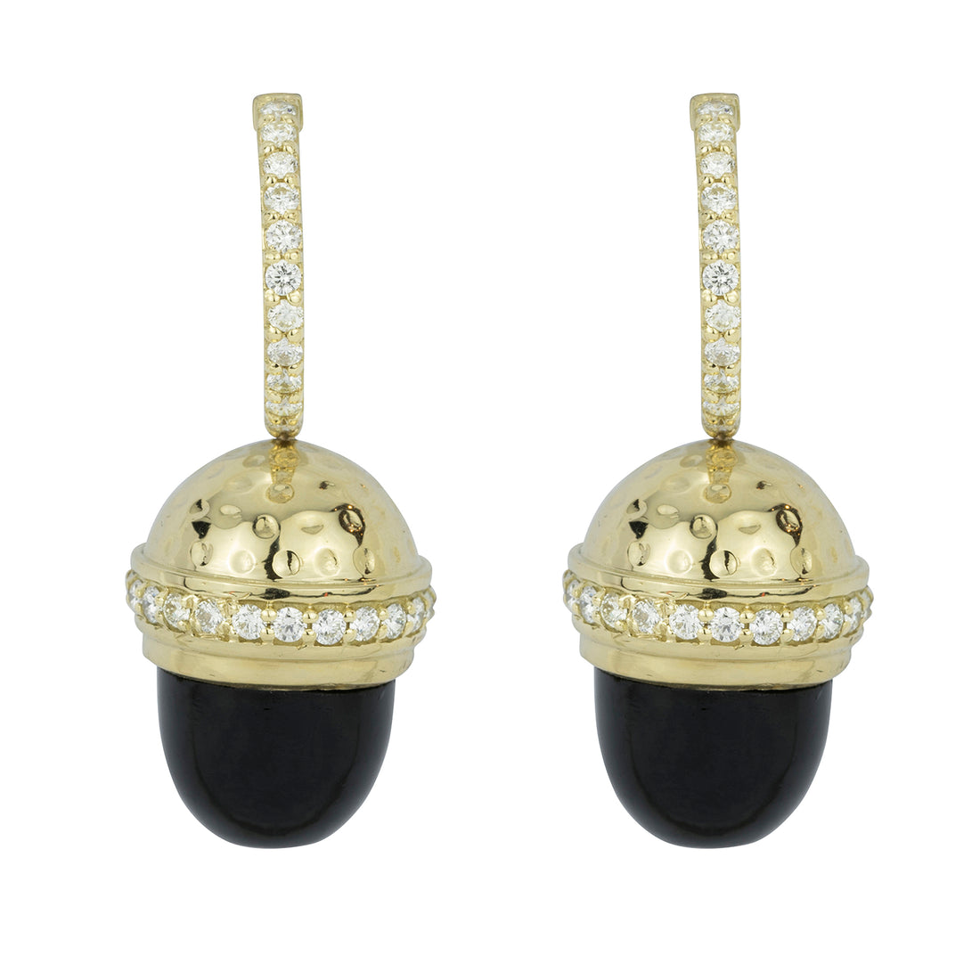 Earrings - Black Onyx and Diamond | Singhvi Jewels