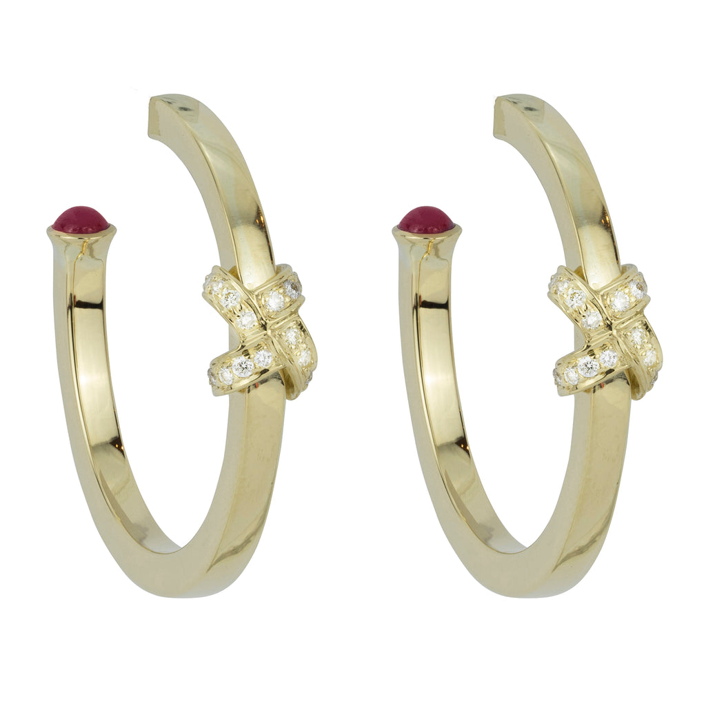 Earrings - Diamond And Ruby