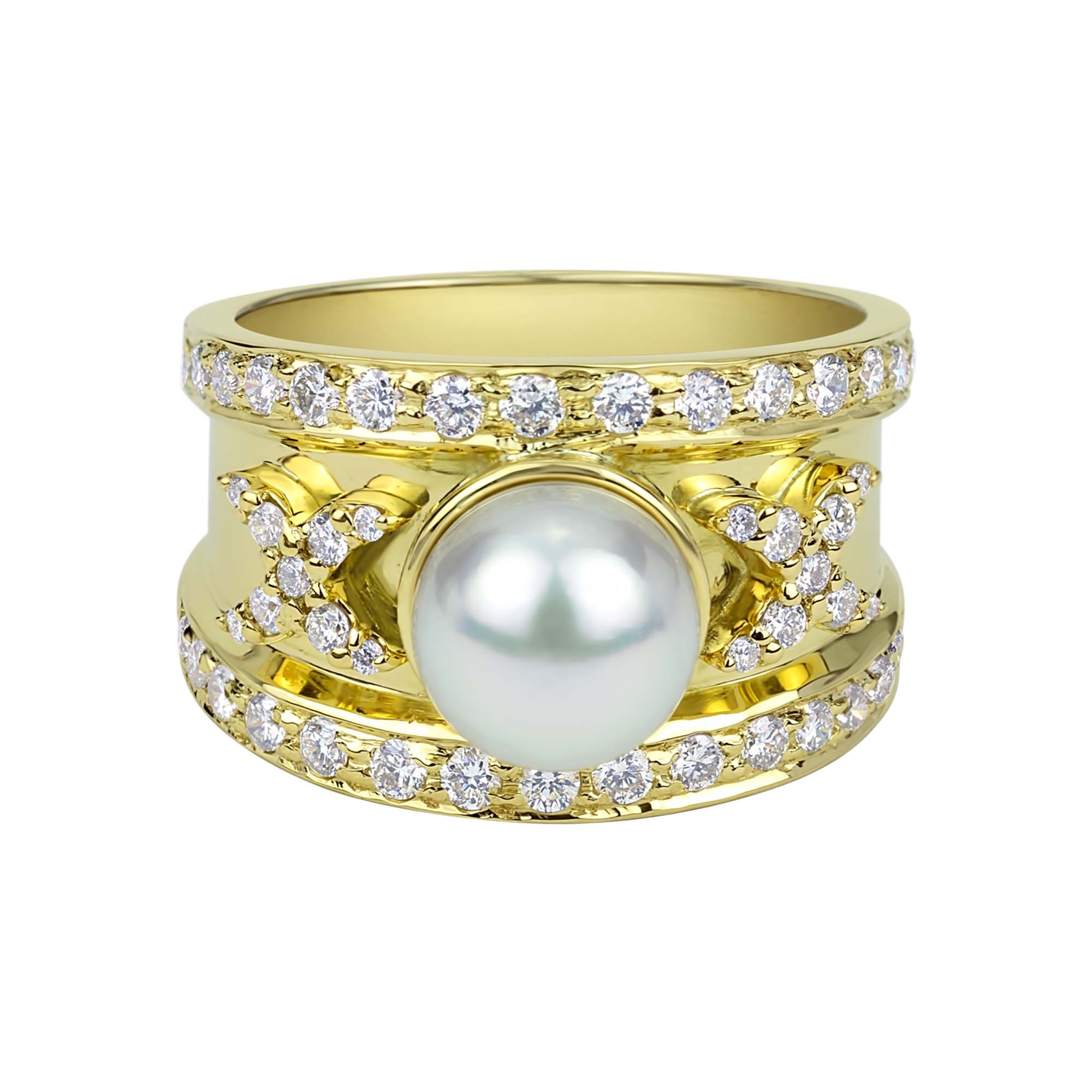 Ring - South Sea Pearl And Diamond (2316C) | Singhvi Jewels