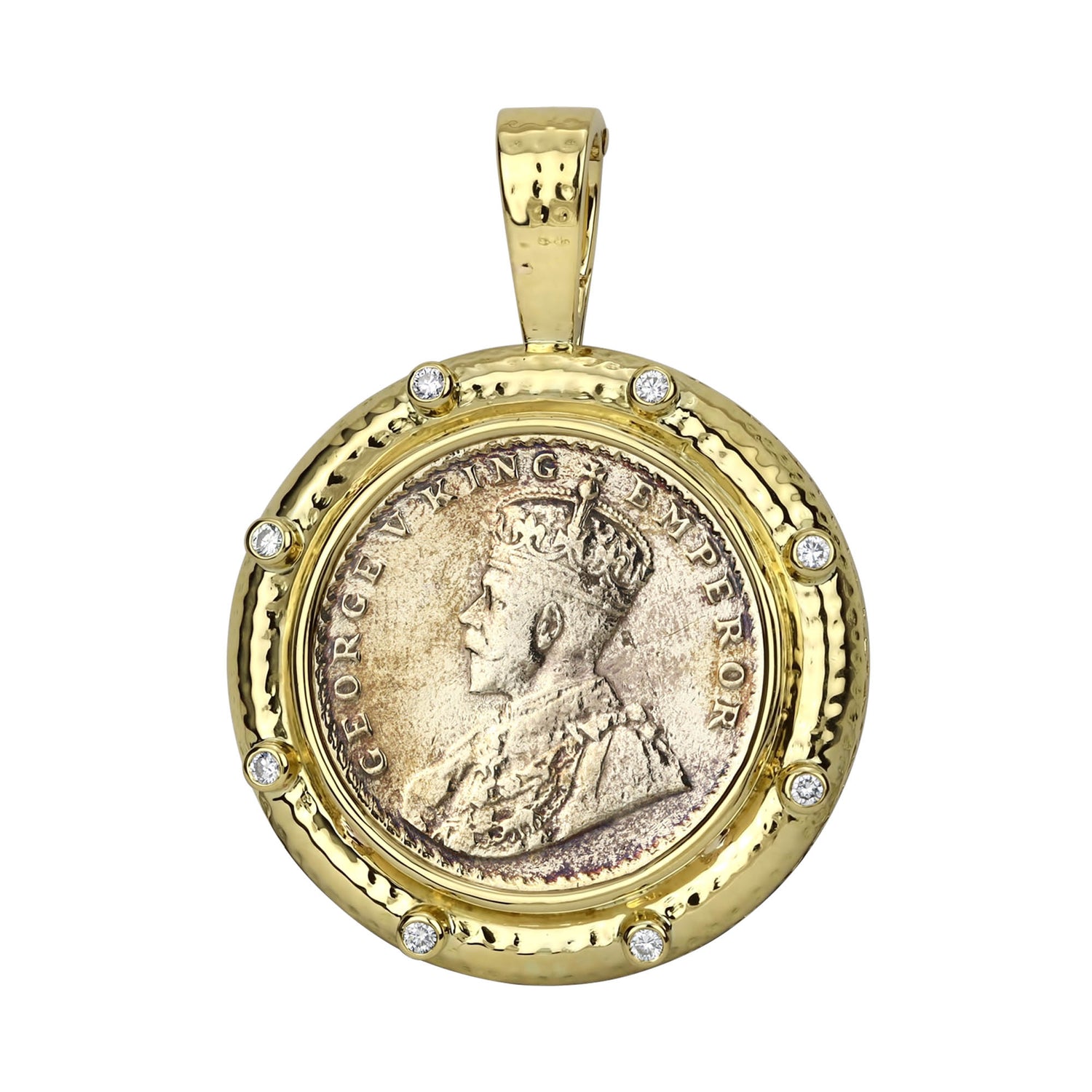 Pendant - Silver Coin and Diamond | Singhvi Jewels