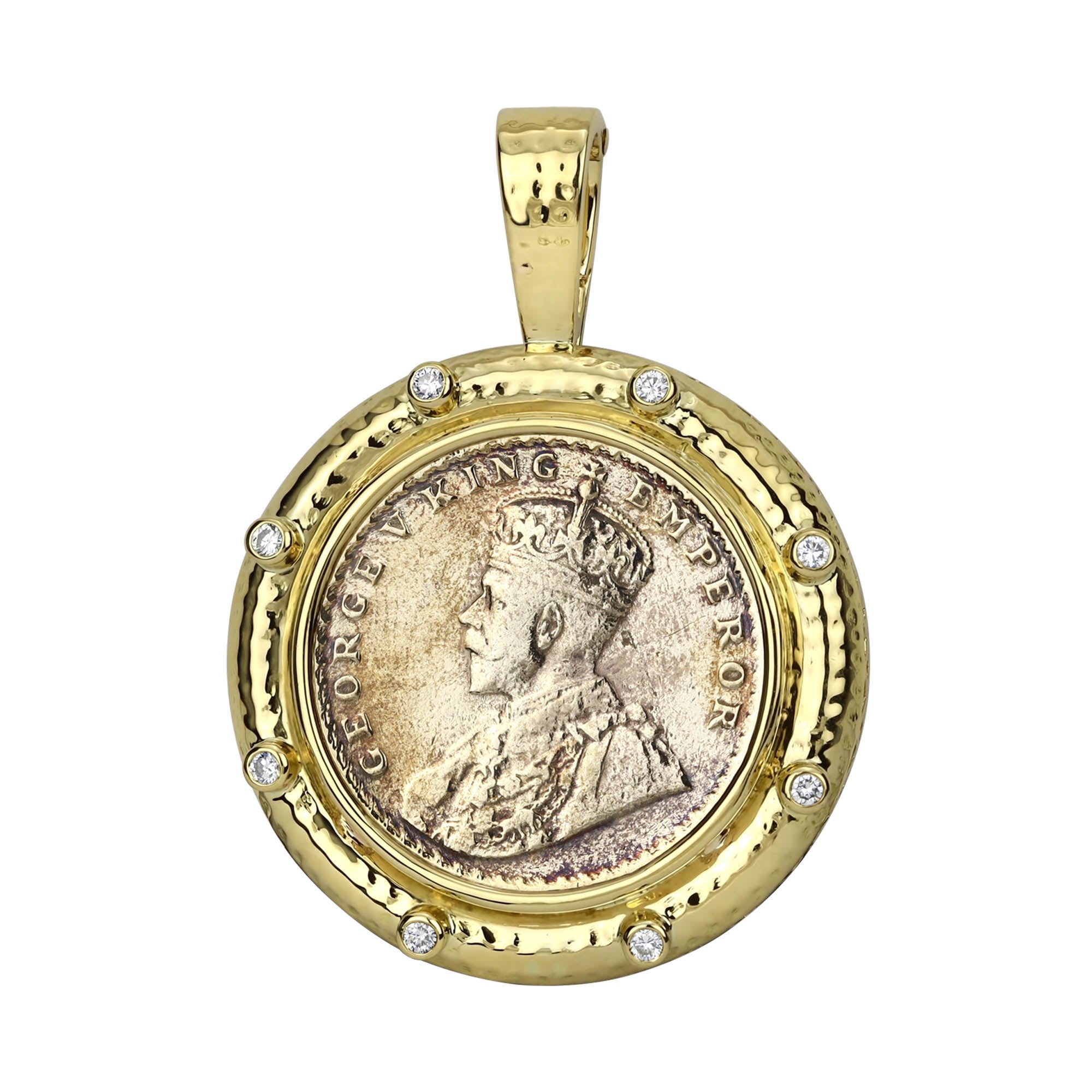 Pendant - Silver Coin And Diamond (49AM) | Singhvi Jewels