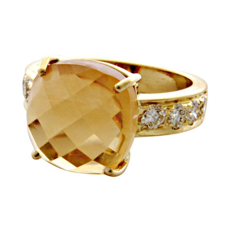 Ring- Citrine And Diamond