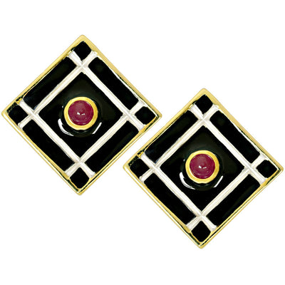 Earrings - Ruby (Enamel)