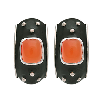 Earrings-Cornelian (Enamel)
