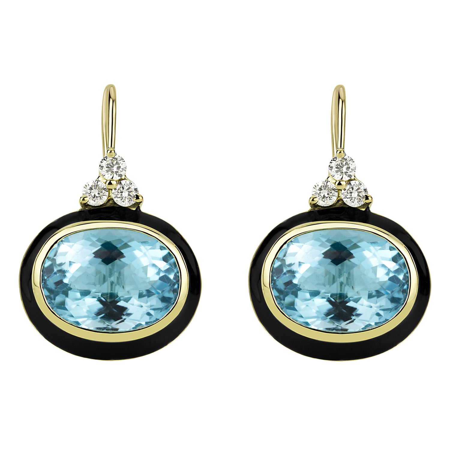 Earrings - Blue Topaz And Diamond (enamel) (2315B) | Singhvi Jewels
