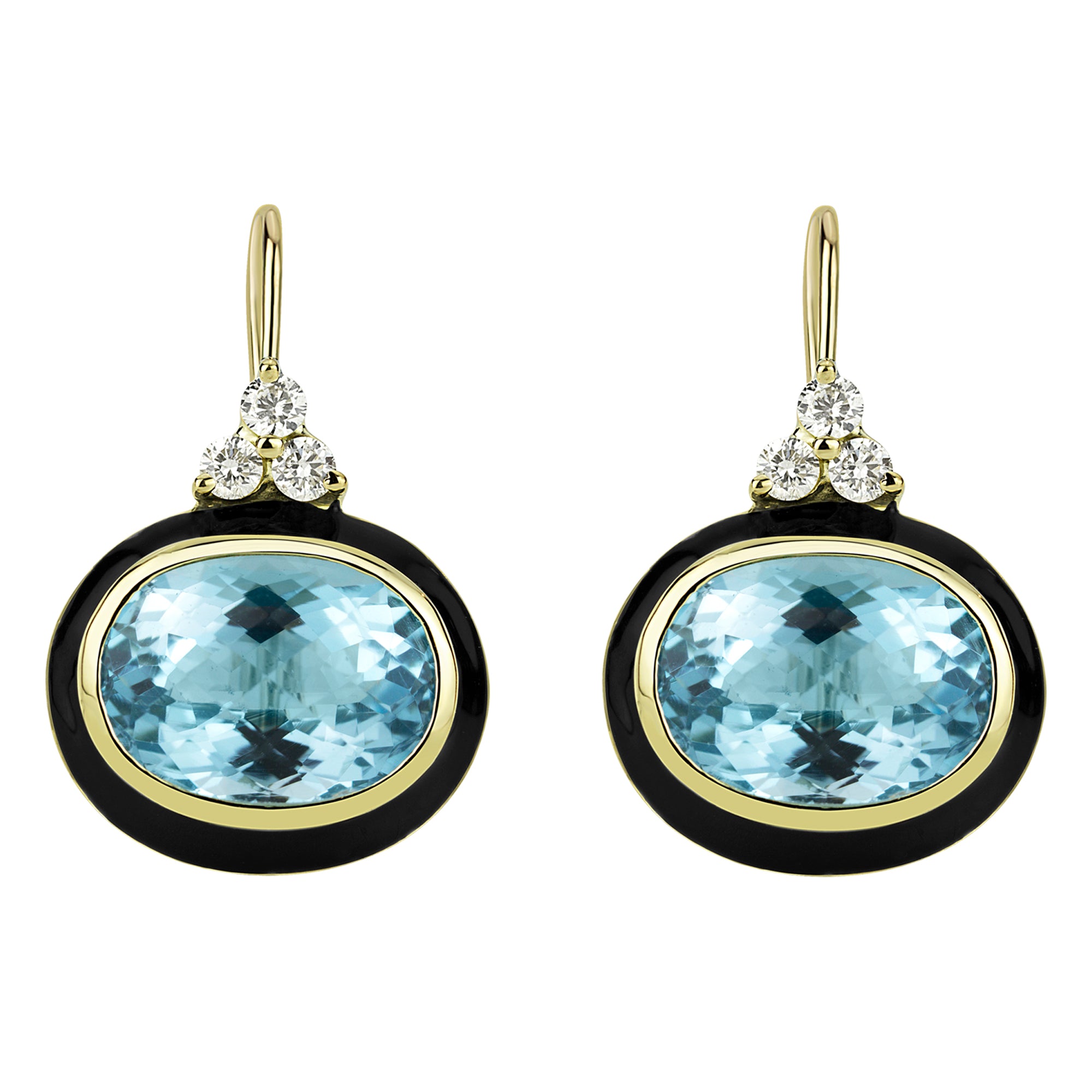 Earrings - Blue Topaz And Diamond (enamel) (2315B) | Singhvi Jewels