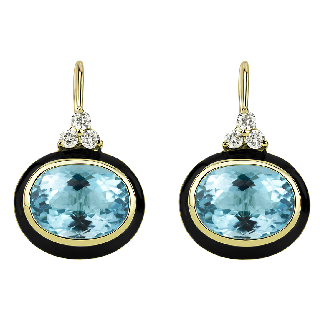 Earrings - Blue Topaz and Diamond (Enamel) | Singhvi Jewels
