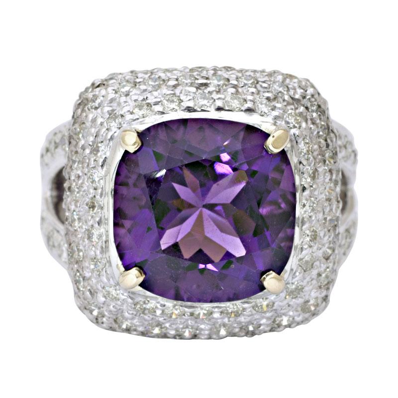 Ring-Amethyst and Diamond (6IM) | Singhvi Jewels