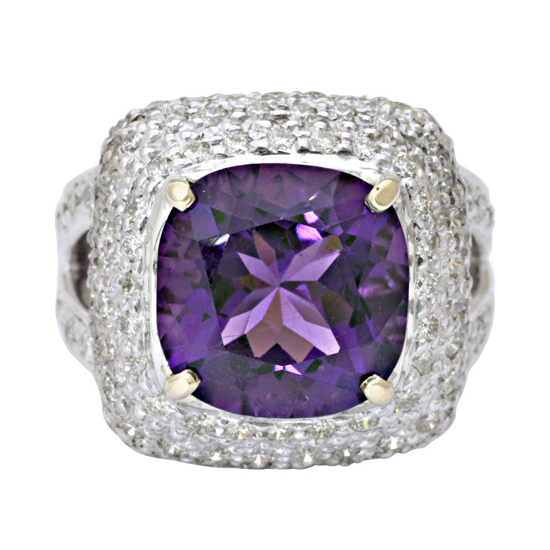 Ring-Amethyst and Diamond