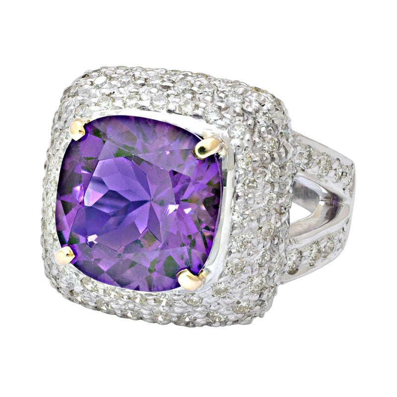 Ring-Amethyst and Diamond