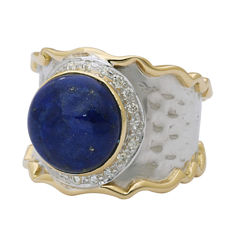 Ring-Lapis Lazuli and Diamond | Singhvi Jewels