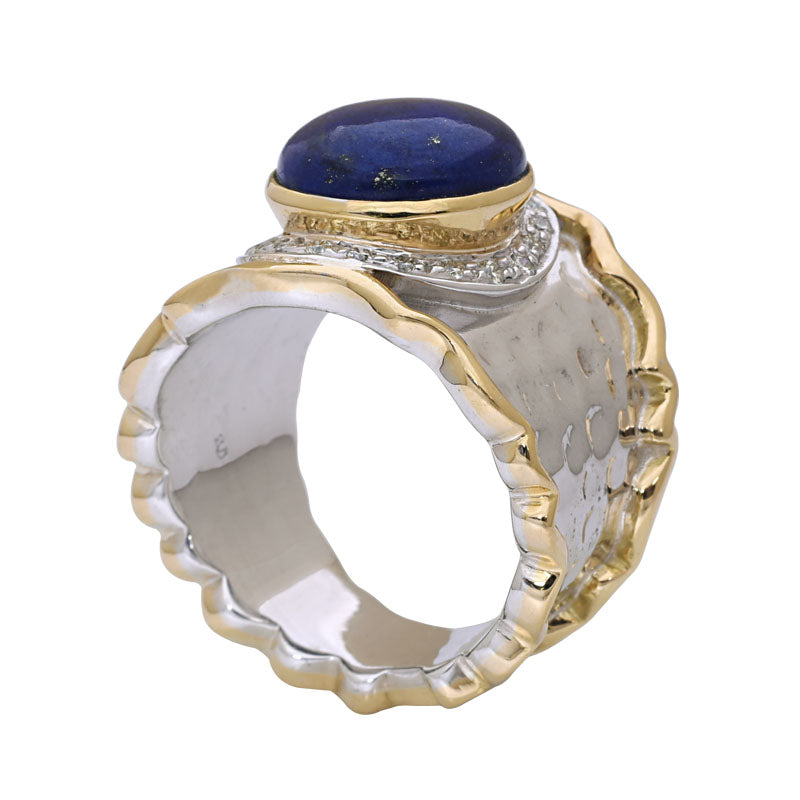 Ring-Lapis Lazuli and Diamond | Singhvi Jewels