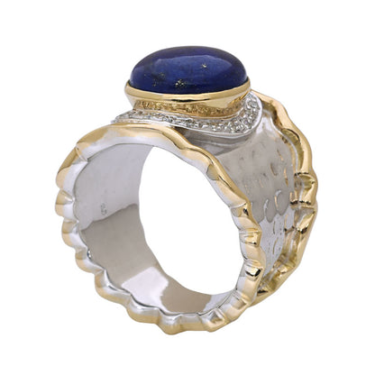 Ring-Lapis Lazuli and Diamond | Singhvi Jewels