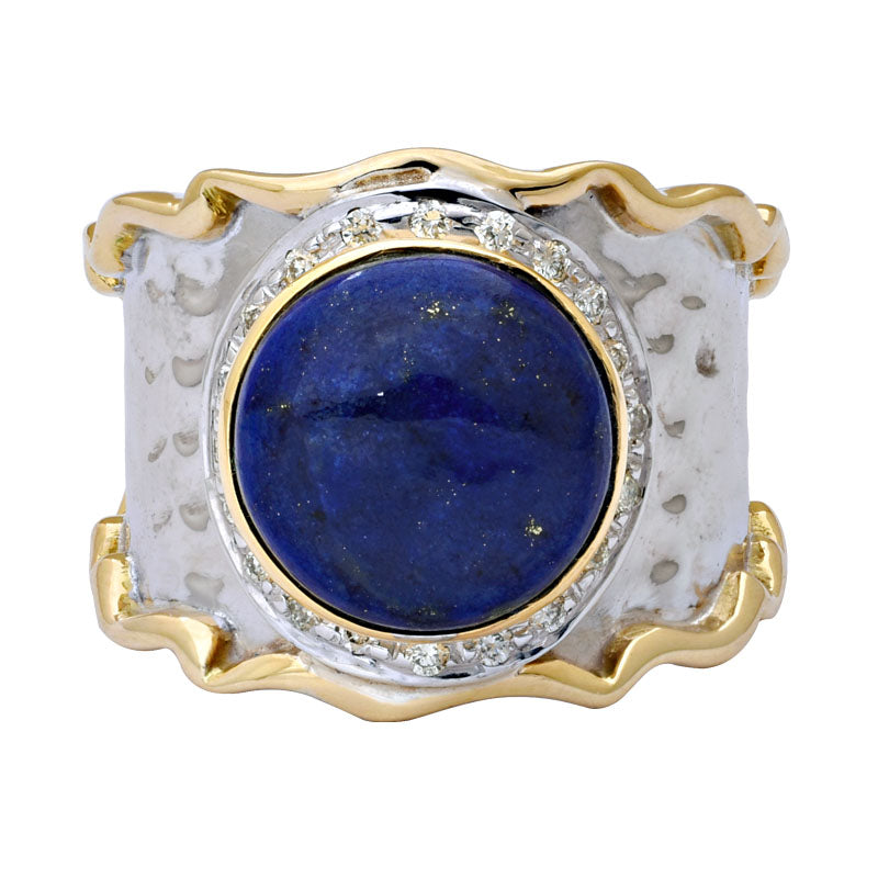 Ring-Lapis Lazuli and Diamond | Singhvi Jewels