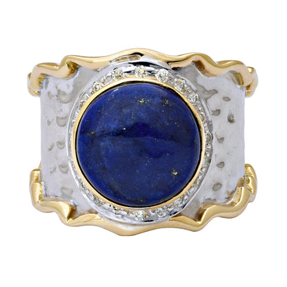 Ring-Lapis Lazuli and Diamond | Singhvi Jewels