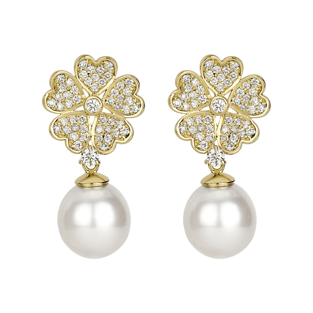 Earrings - South Sea Pearl And Diamond