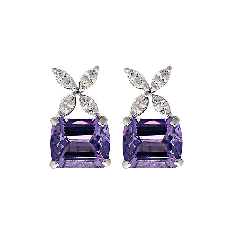 Earrings-Amethyst and Zircon