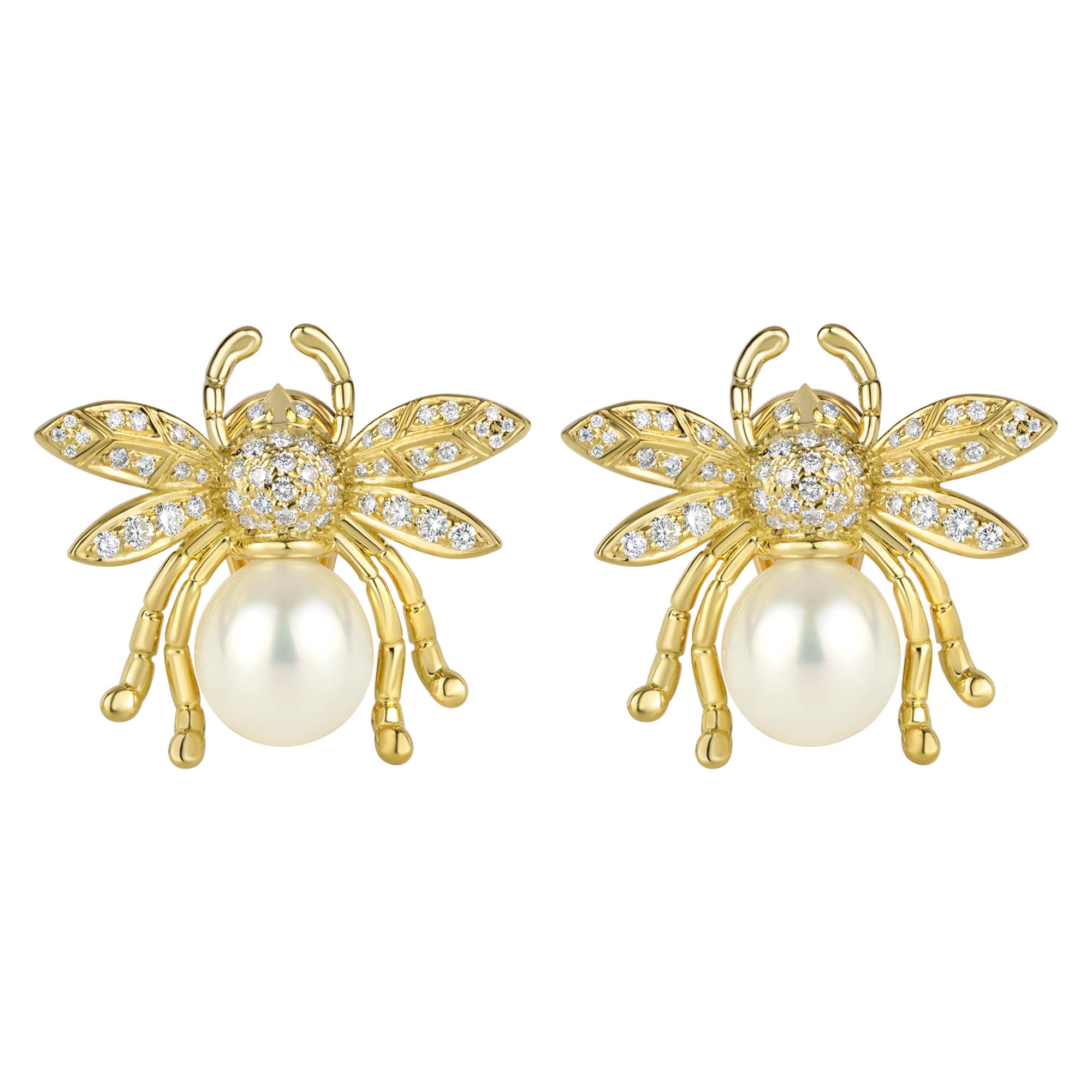 Earrings - South Sea Pearl And Diamond (2291B) | Singhvi Jewels