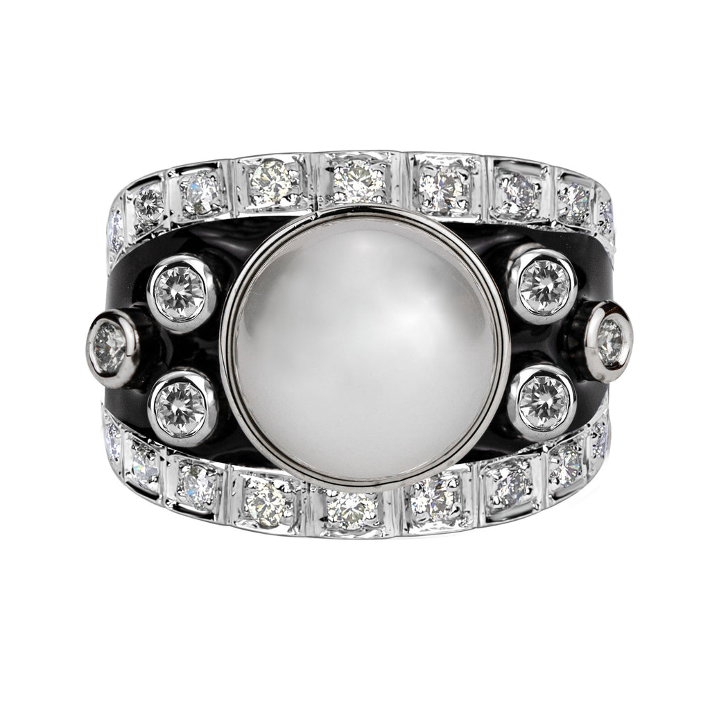 Ring - South Sea Pearl And Diamond (enamel)