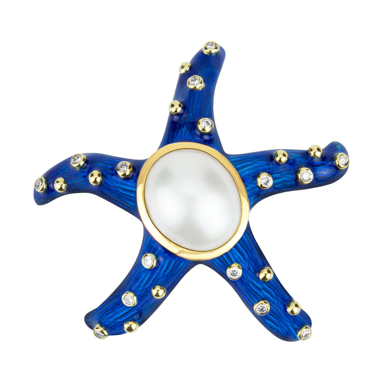 Brooch-south Sea Pearl And Diamond (enamel) (1852J) | Singhvi Jewels