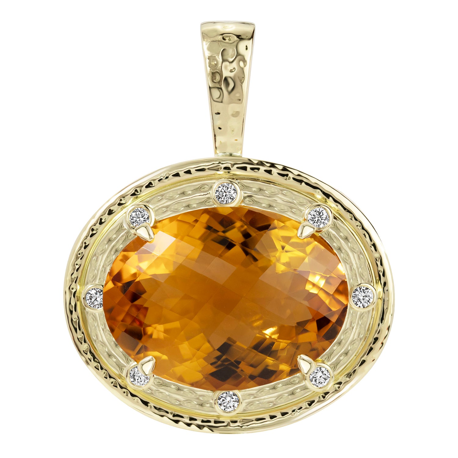 Pendant - Citrine And Diamond (2362B) | Singhvi Jewels