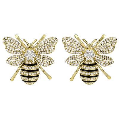 Earrings - Diamond (Enamel) (2338B)