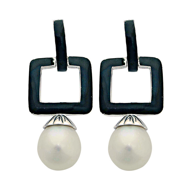 Earrings-South Sea Pearl (Enamel)