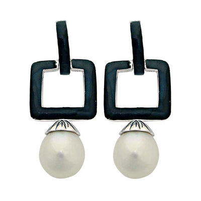 Earrings - South Sea Pearl (Enamel)