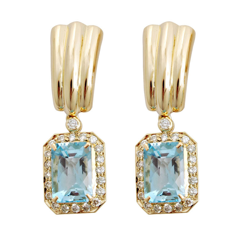Earrings- Blue Topaz And Diamond (1480A) | Singhvi Jewels
